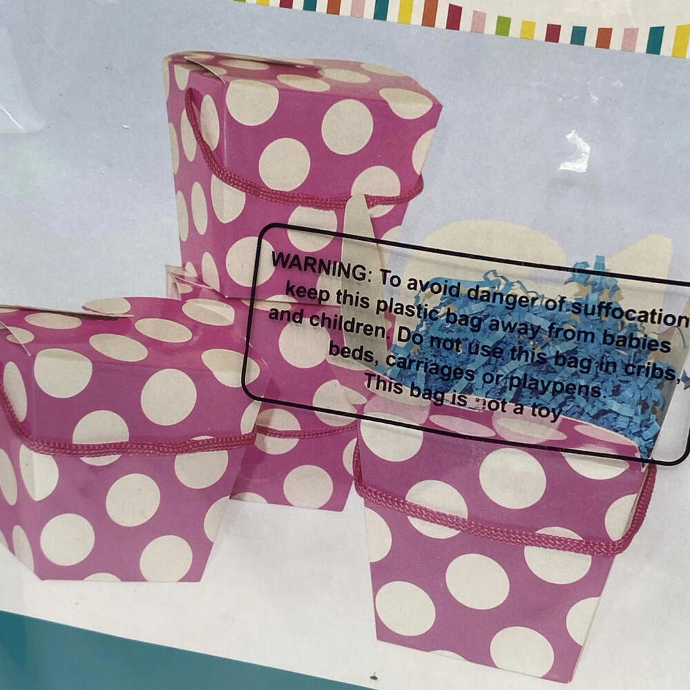 Takeout Style Gift Boxes 6 in pack Polka Dot Pink - Picture 3 of 6
